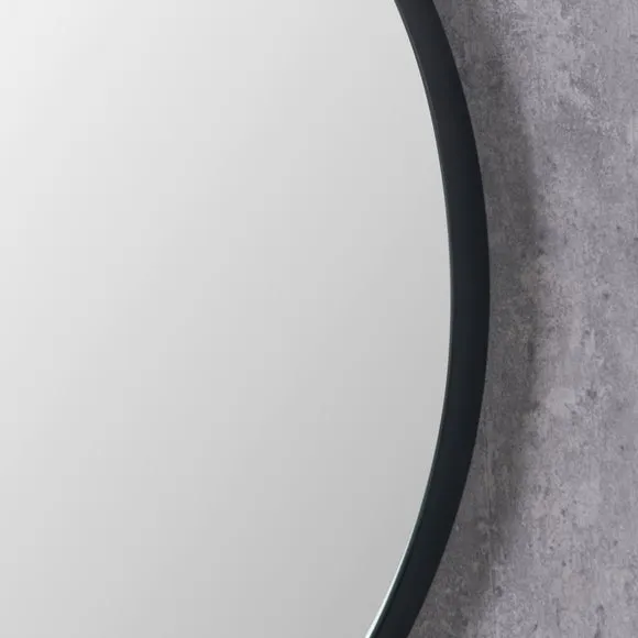 Wood Veneer Deep Edge Round Wall Mirror 2