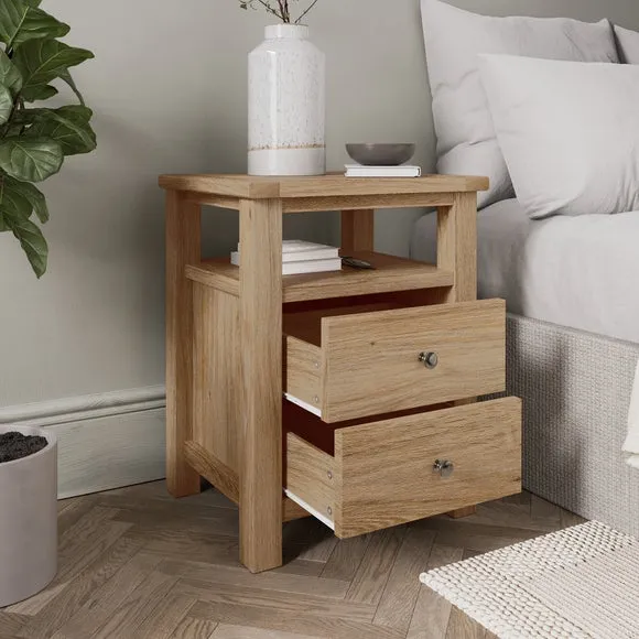 Olney 2 Drawer Bedside Table 2