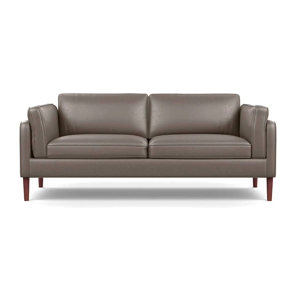 Heal's Sonno 3 Seater Daino Leather Elephant Walnut Feet 1