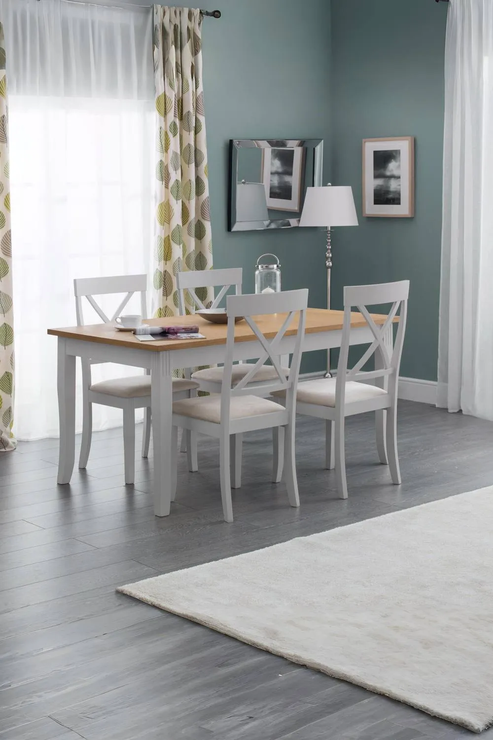 Julian Bowen Davenport Rectangular 4-6 Seater Dining Table in Grey 2