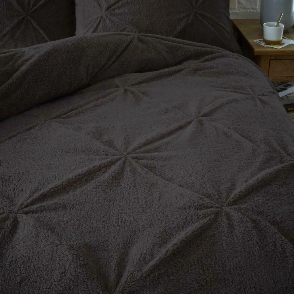 Smart Living Teddy Chiswick Pintuck Duvet Cover & Pillowcase Set in Charcoal 4