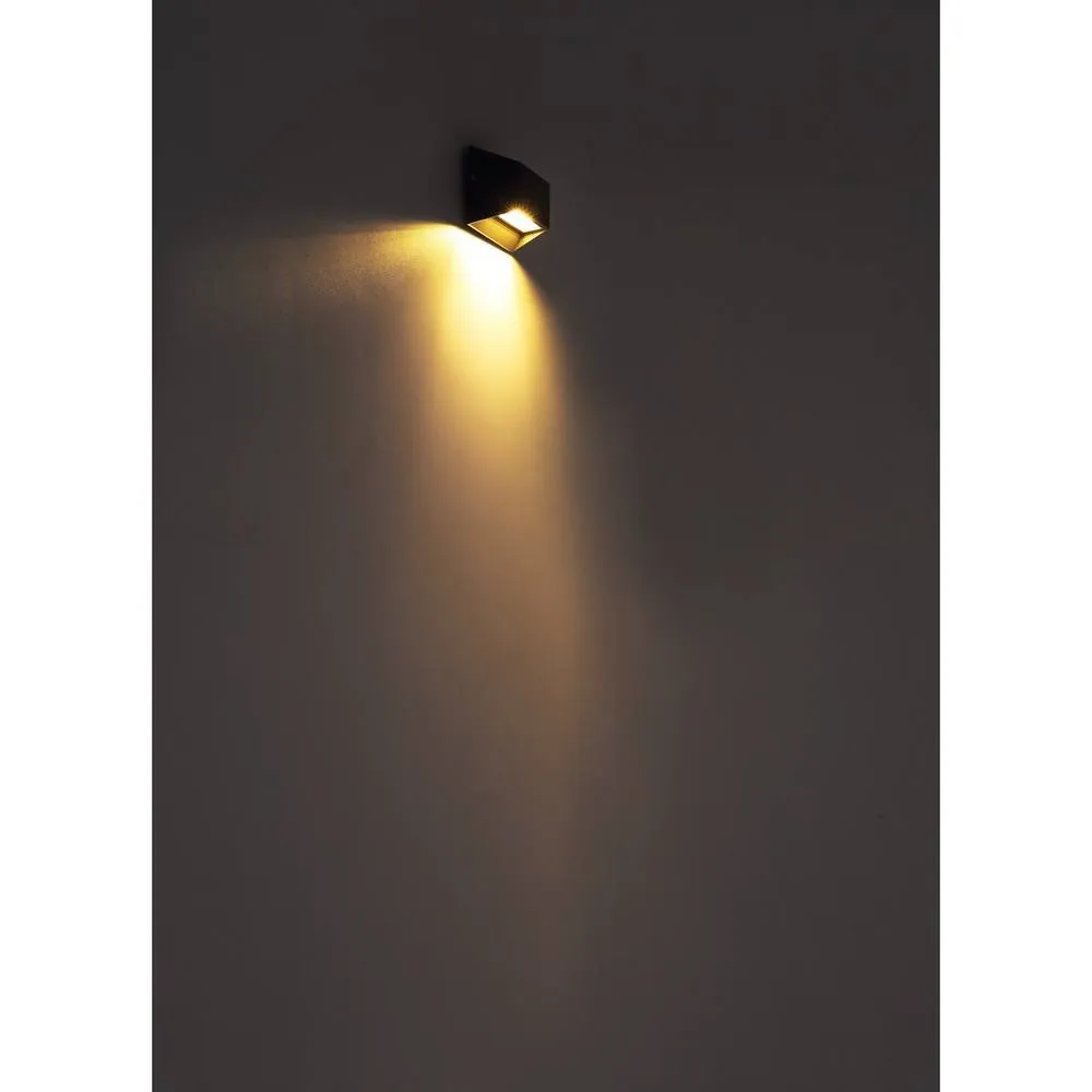 Netlighting Honna Outdoor Up Down Wall Lamp Anthracite IP54 Glass Shade LED 3000K in Grey 5