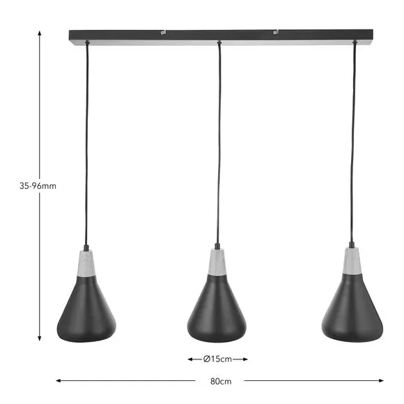 Wolston 3 Light Adjustable Diner Ceiling Light 6