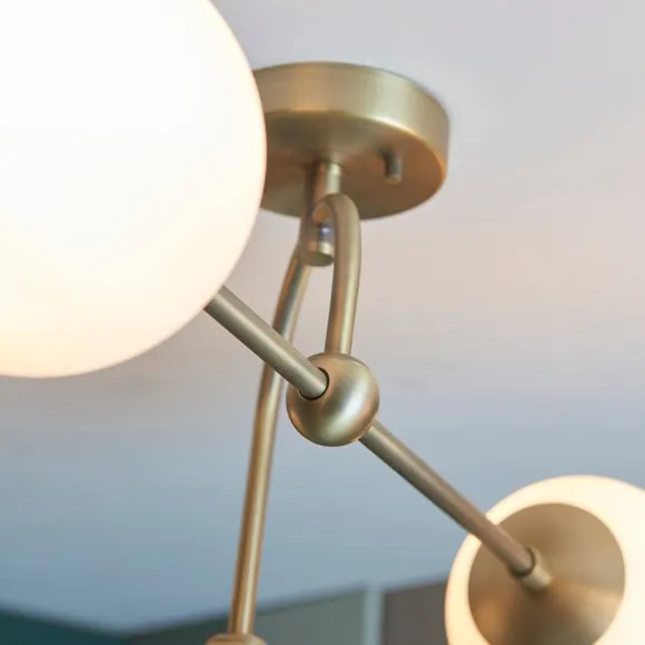 Return - Vogue Newton 4 Light Semi Flush Ceiling Light Brass 3