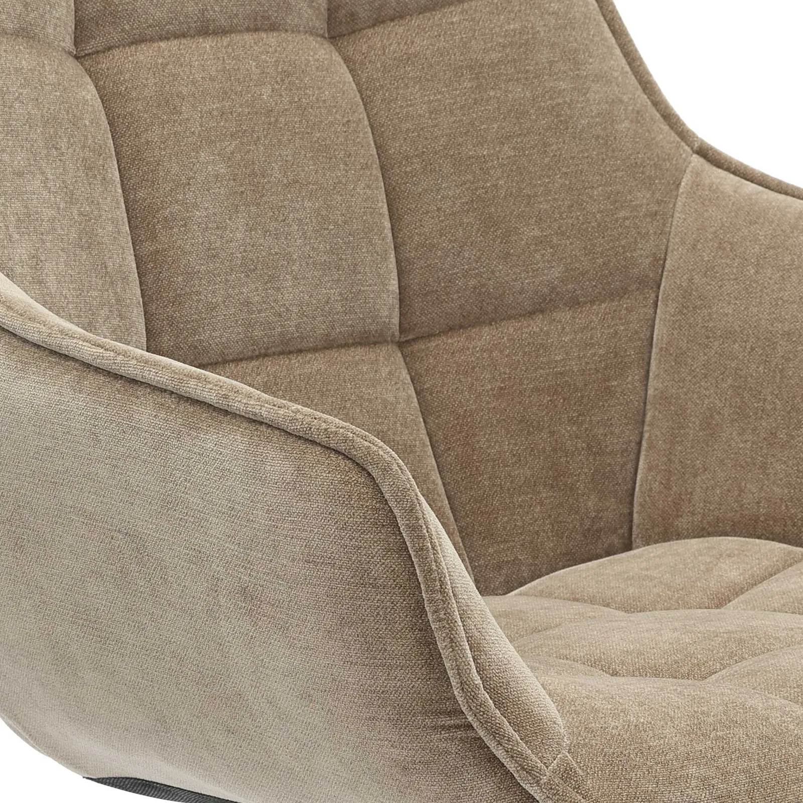 Jasper Dining Armchair With 360 Swivel, Brown Fabric | Barker & Stonehouse 3