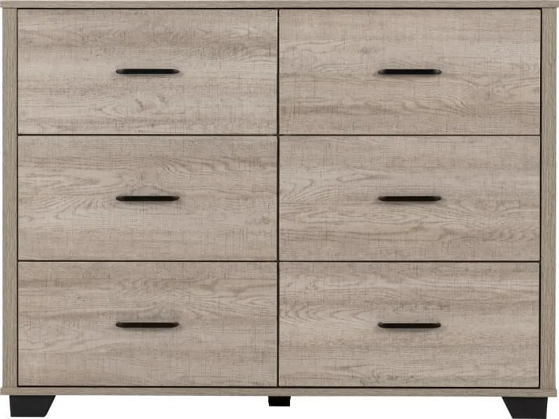 Seconique Oliver 6 Drawer Chest in Light Oak 4