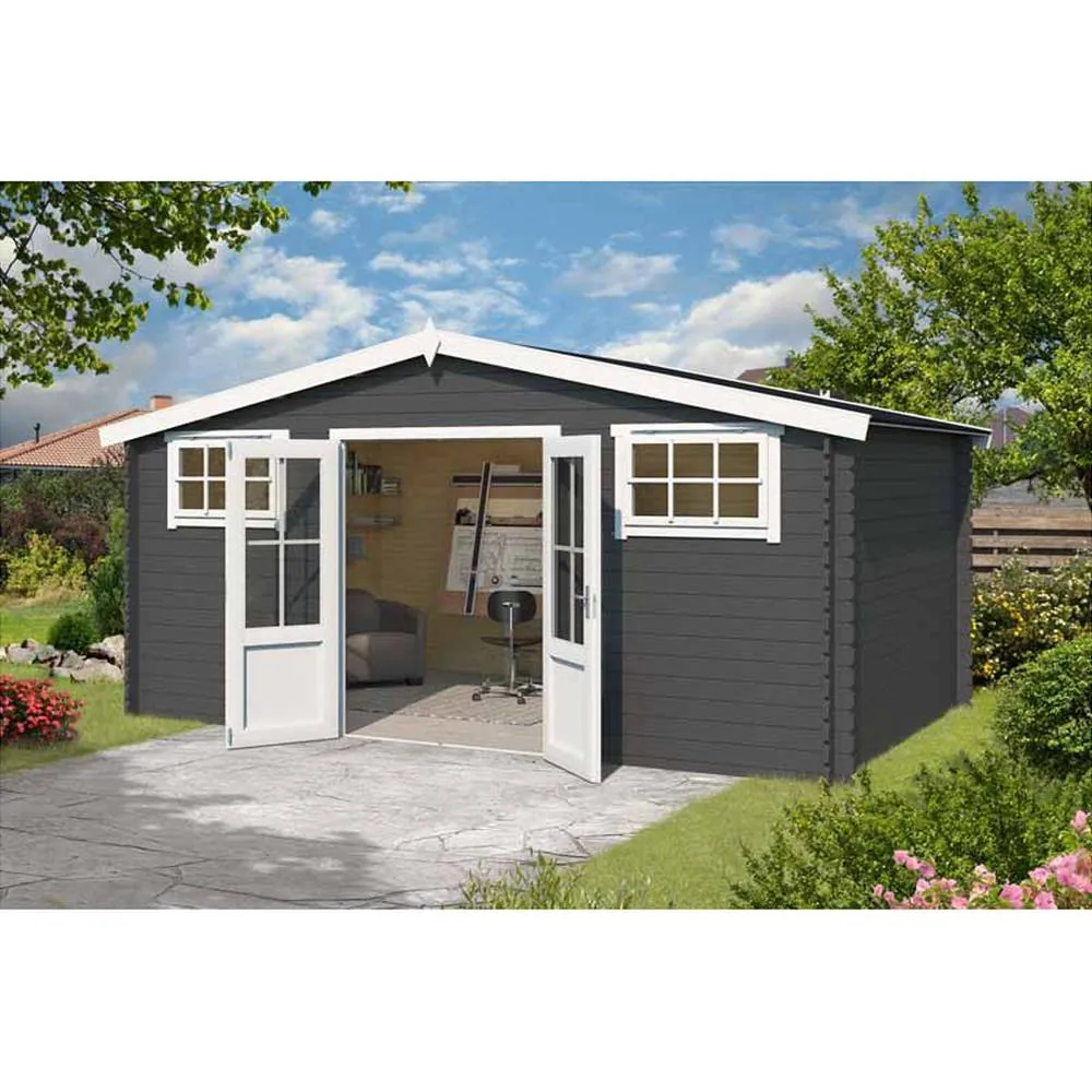 Lasita Maja Ltd Boston-Log Cabin, Garden Room, Home Office - L518.6xW312xH245.1 cm in Light Brown 4