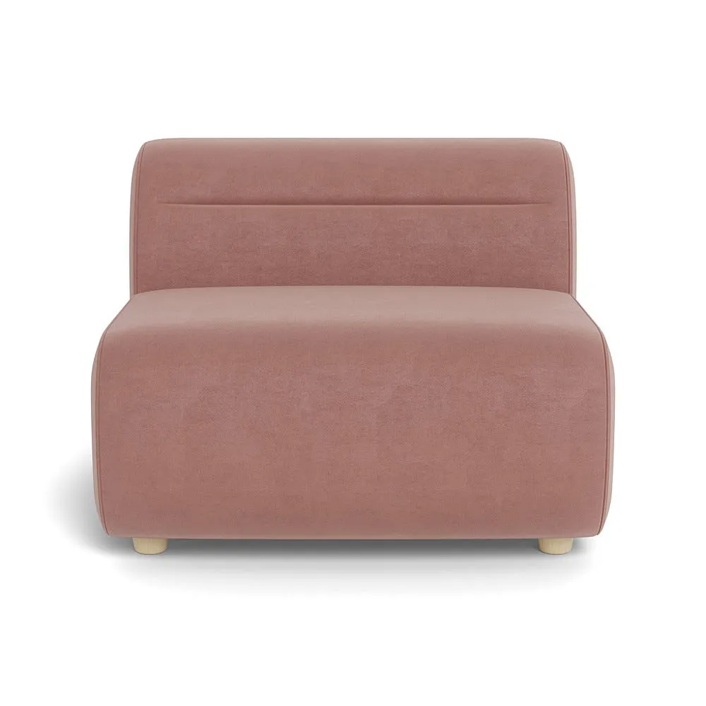 Heal's Lilli Large Single Module Smart Luxe Velvet Dusky Pink Natural Beech Feet 1
