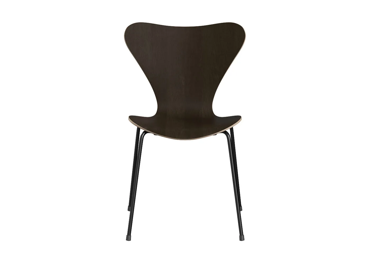 Fritz Hansen Series 7 Chair Clear Lacquered Veneer Dark Oak Black Legs