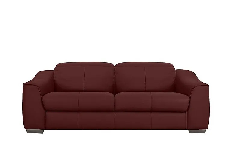 Xavier 3 Seater Leather Sofa - BV Deep Red