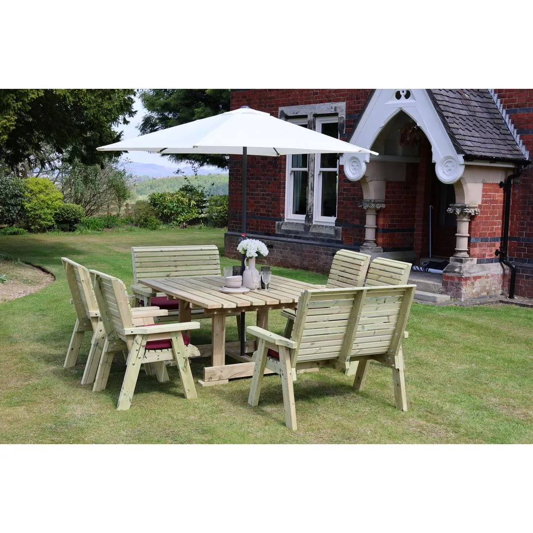 Churnet Valley Garden Furniture Ltd Ergo 8 Seat Dining Set - Min. Assembly Required - Set of Cushions Inc in Brown 2