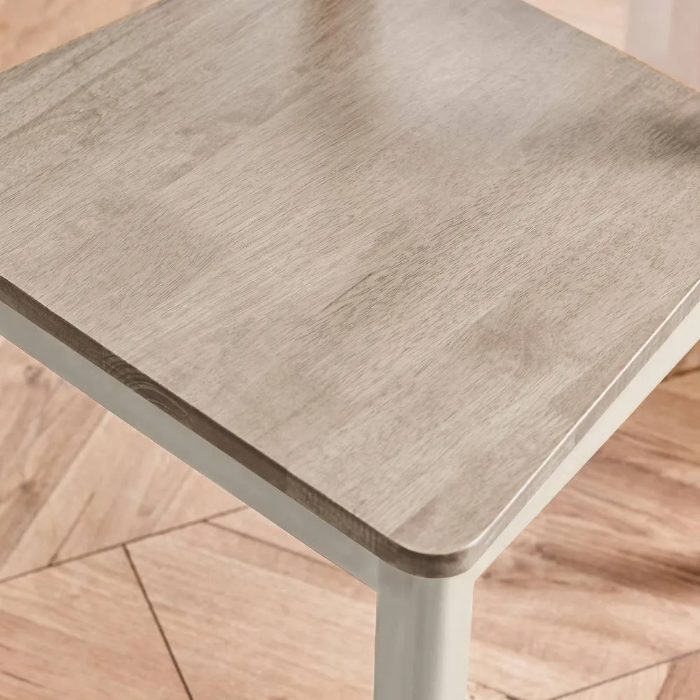 FurnitureboxUK 2x Lynton Whitewash & Light Grey Wooden Dining Chairs in White 6