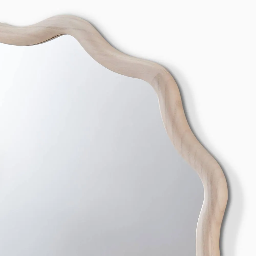 FurnitureboxUK Damaris Wood Medium 70x70cm Wavy Round Wall Mirror in Brown 6