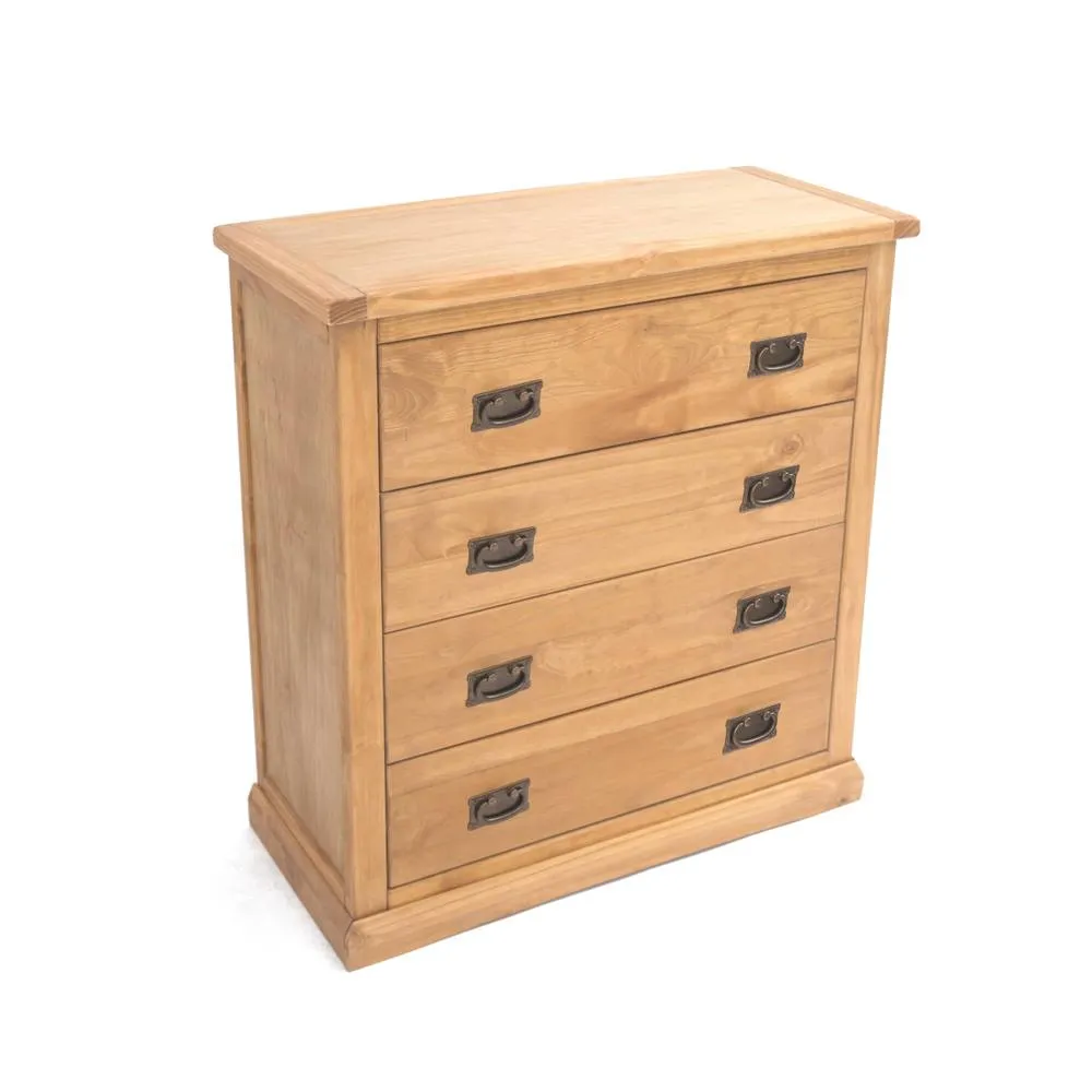 Cabinet Bits Lucca 4 Drawer Chest of Drawers Bras Drop Handle in Light Brown 3