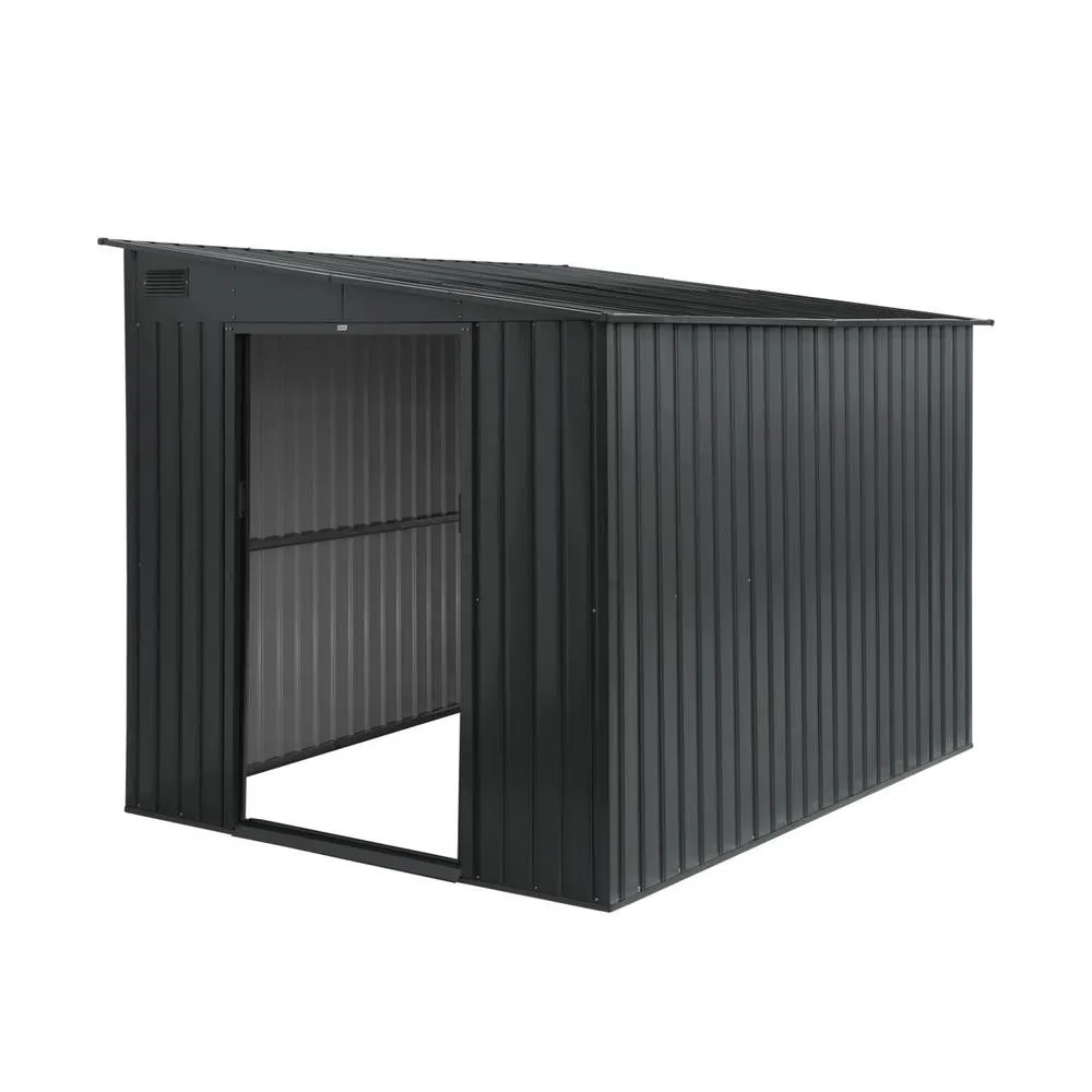 sweeek Steel garden shed 5.5m² with anchoring kit in Dark Grey 3