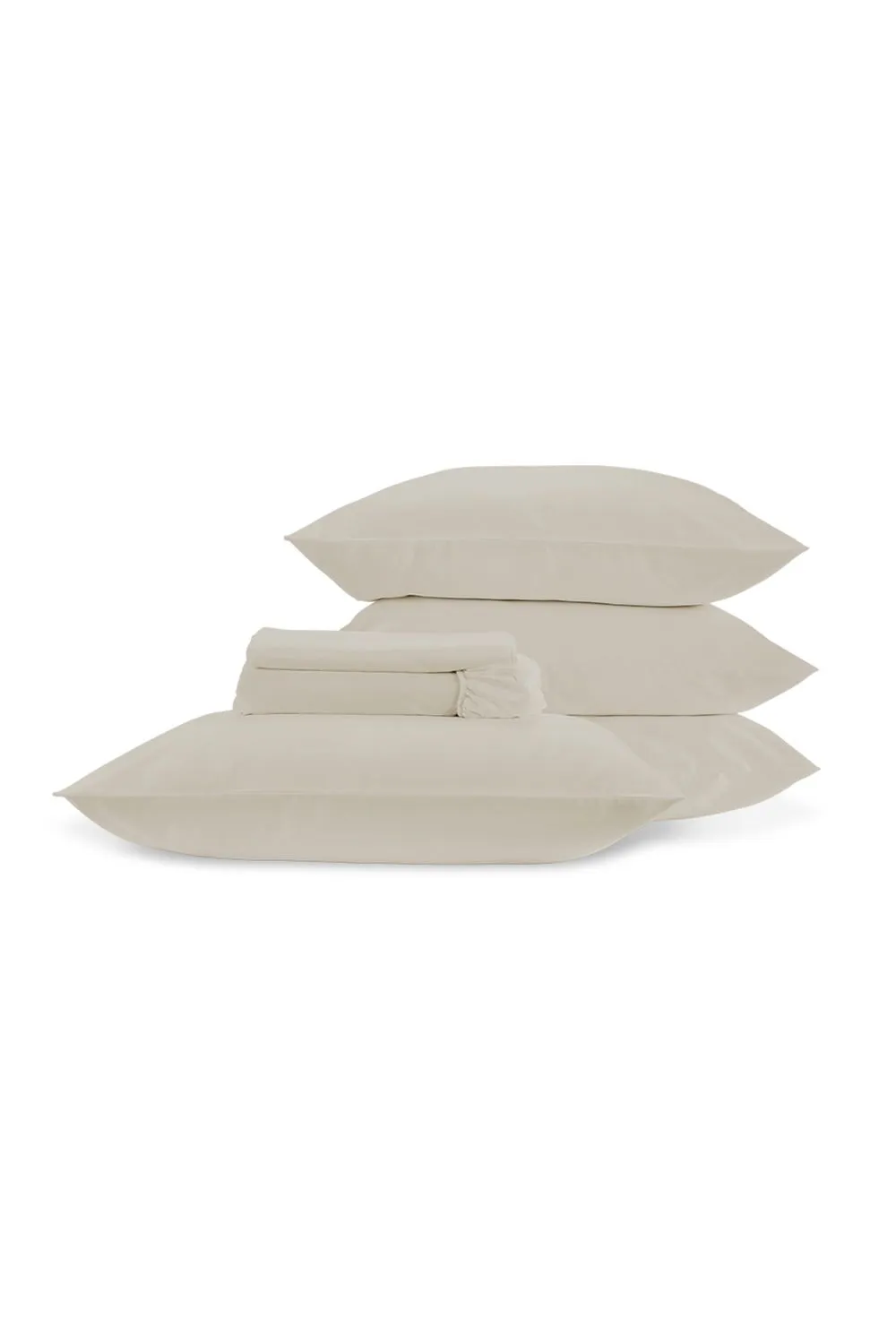CHRISTY 400TC Luxury Cotton Sateen Plain Dye Full Sheet Bundle in Cream 1