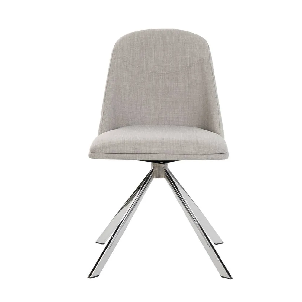 Angel Cerda Grey Fabric Swivel Dining Chair Model 2