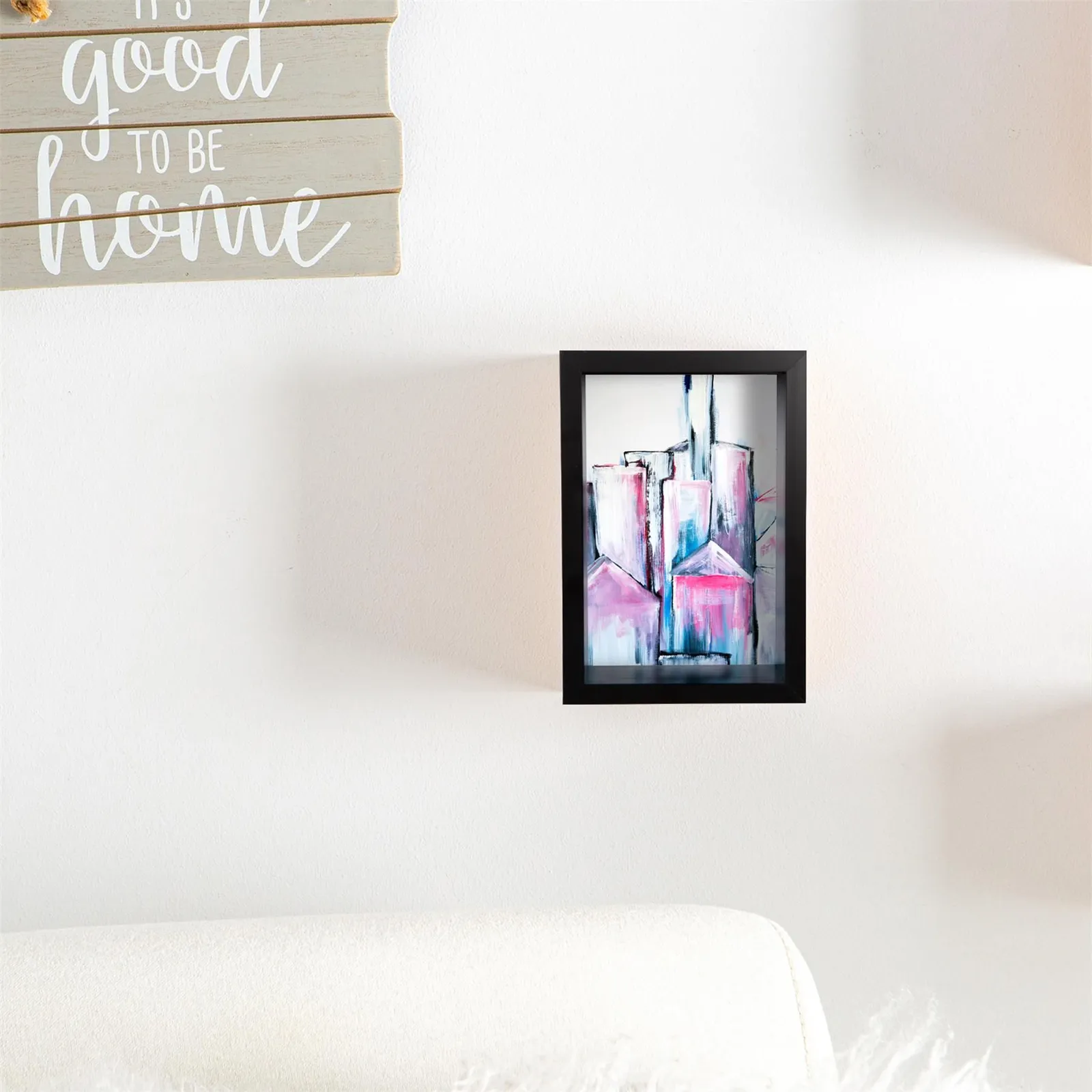Nicola Spring 3D Deep Box Photo Frame - 4 x 6" in Black 6