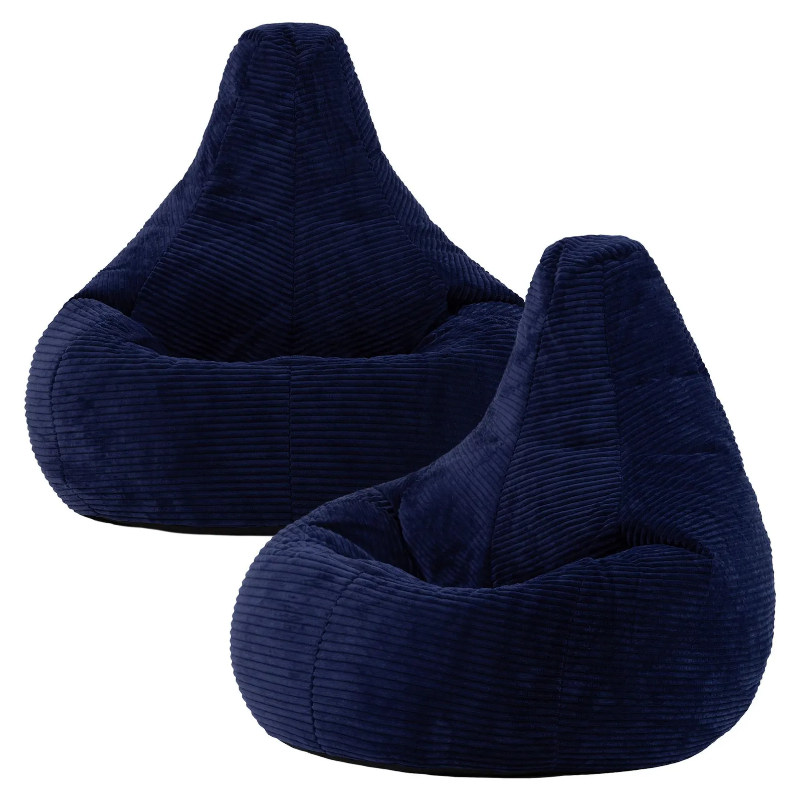 icon Dalton Cord Adult Bean Bag Chair, Set of 2 in Navy