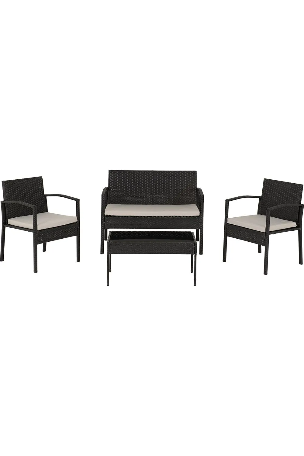 Seconique Cedar 4pc Garden Set in Black 2