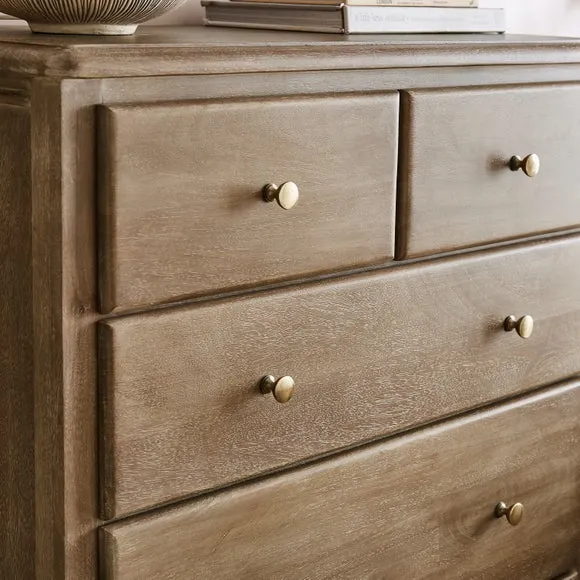 Giselle 5 Drawer Chest, Mango Wood 4