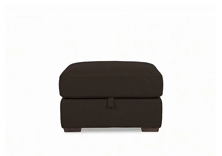 Recharge Leather Storage Footstool - Dark Chocolate - Living Room Furniture - In Time for Christmas