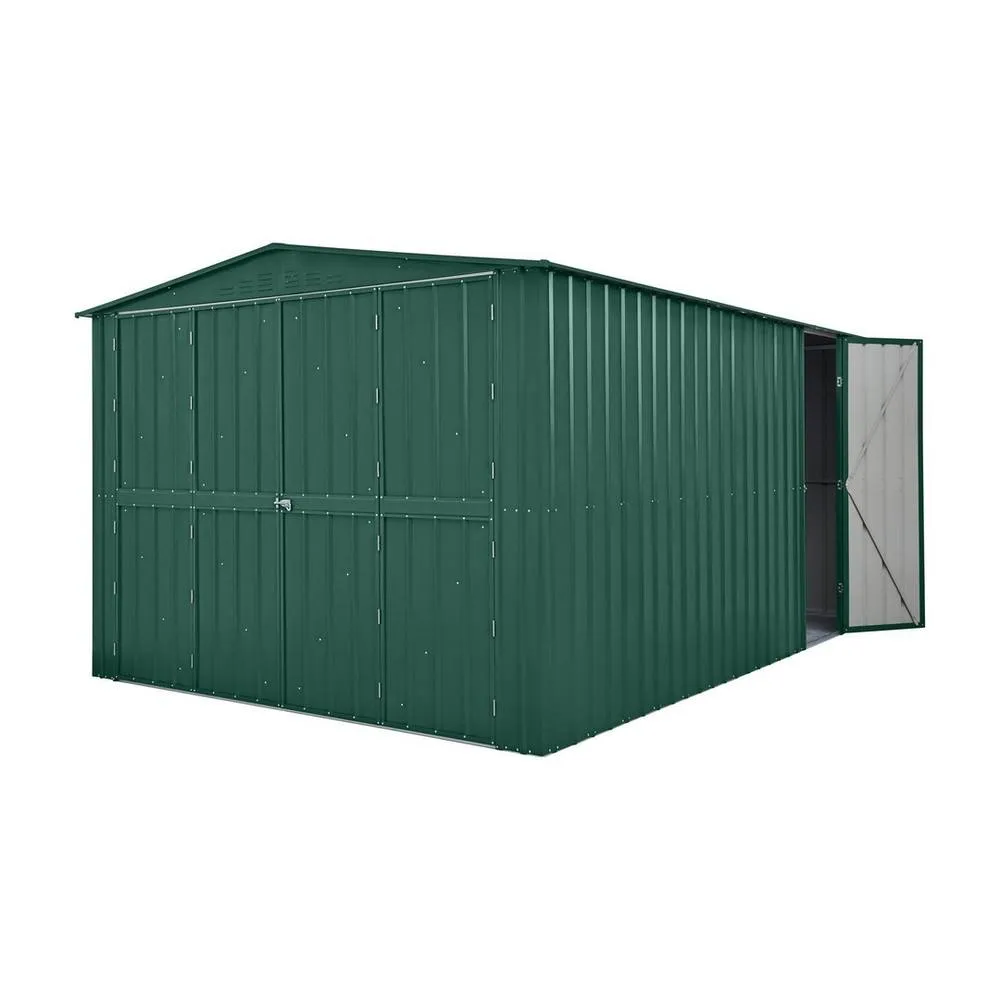 Mercia 10 x 15 Feet Globel Dual Door Workshop Garage - Steel/Metal - Green 5