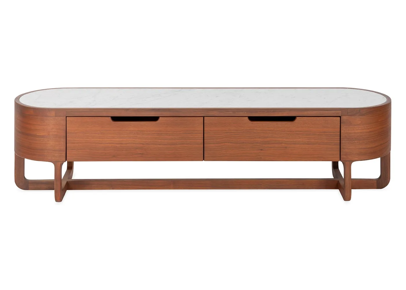 Heal's Anais TV Unit Walnut and Marble 1