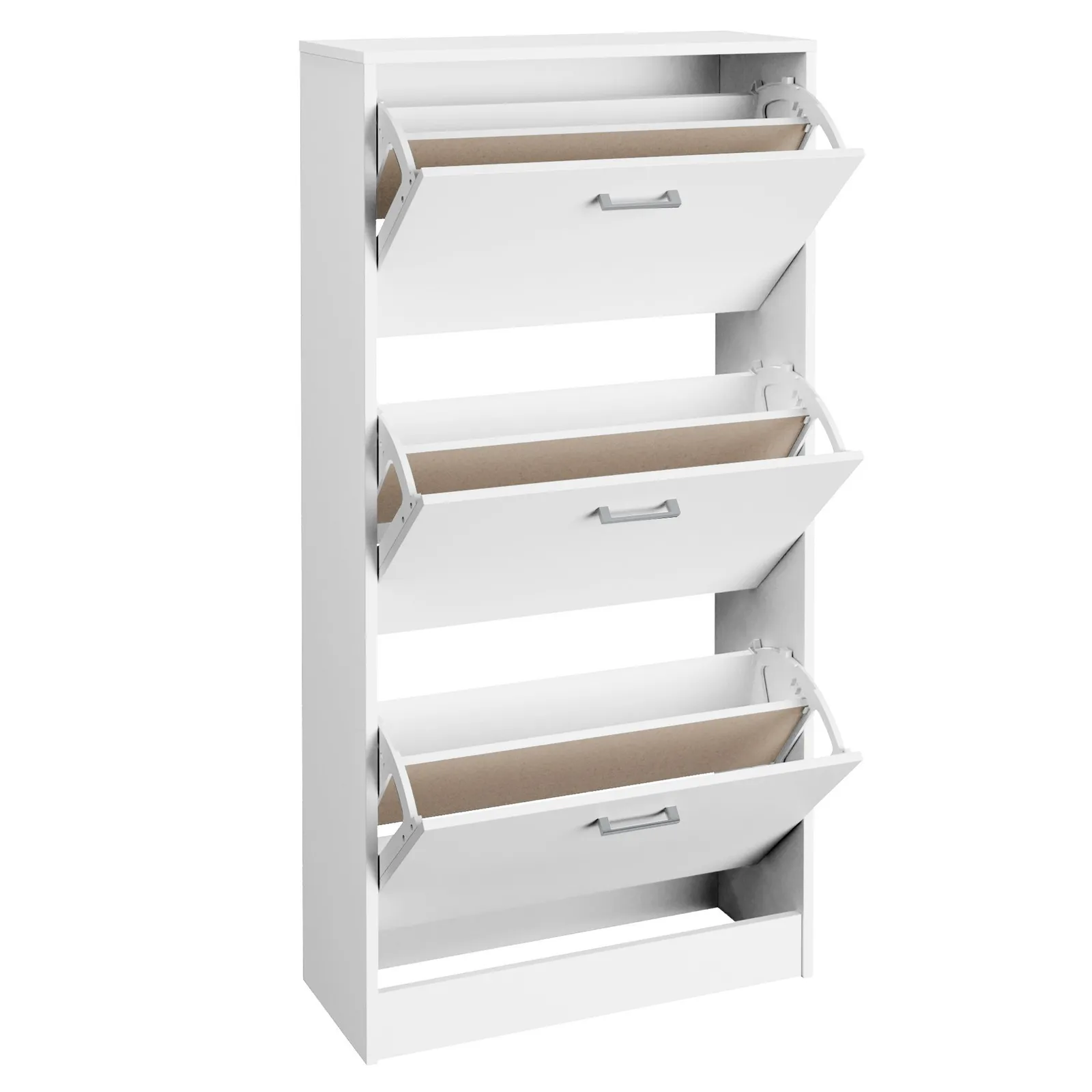 GFW Stirling Three Tier Shoe Cabinet in White 4