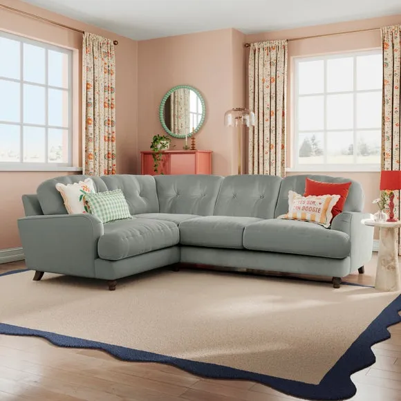 Martha Vintage Velvet Full Corner Sofa 1