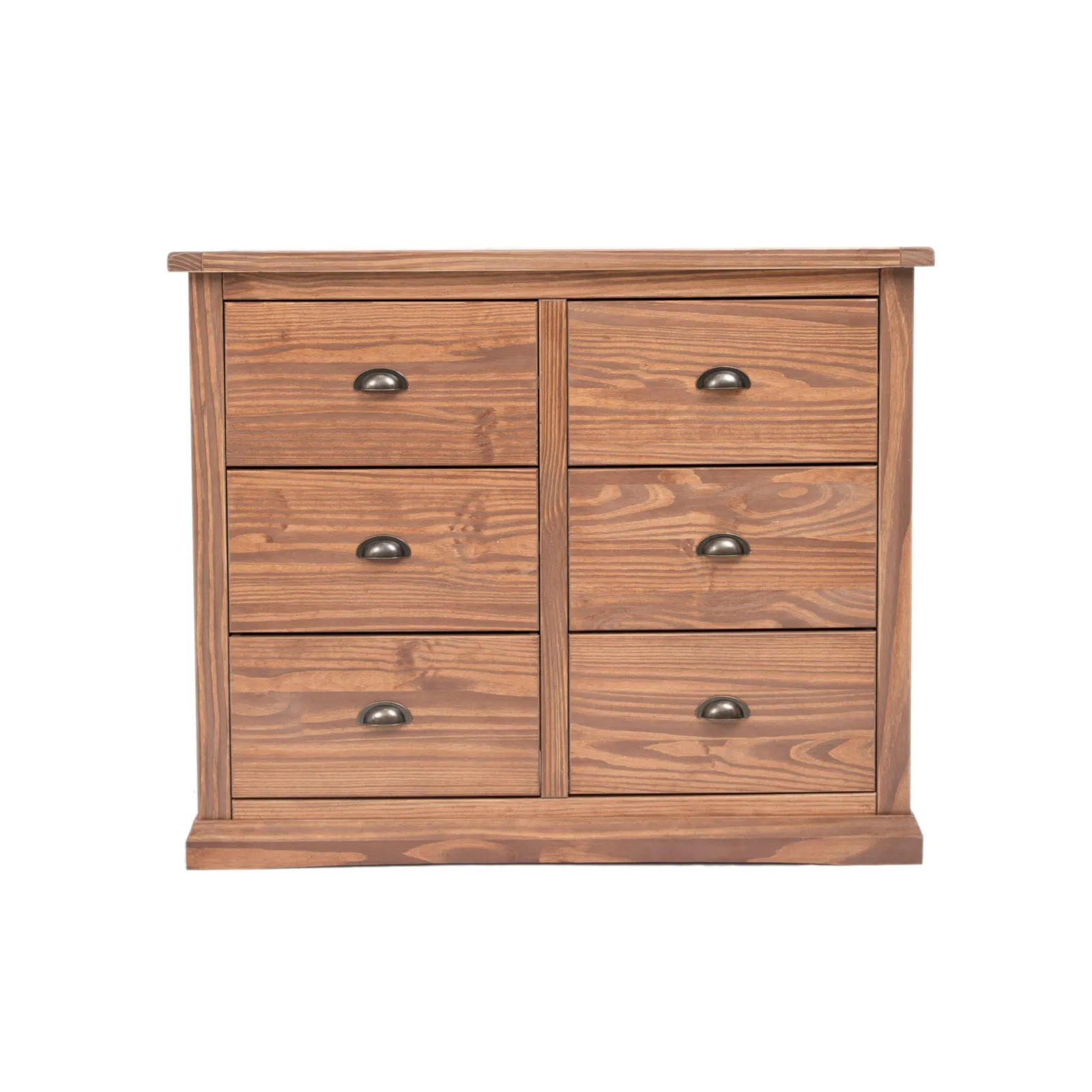 Cabinet Bits Tirolo 6 Drawer Chest of Drawers Brass Cup Handle in Brown 2