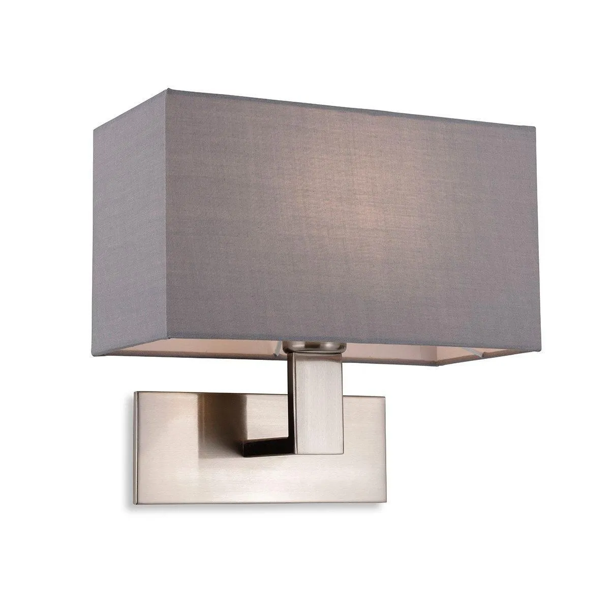 Netlighting Raffles Wall Lamp Brushed Steel with Rectangle Grey Shade