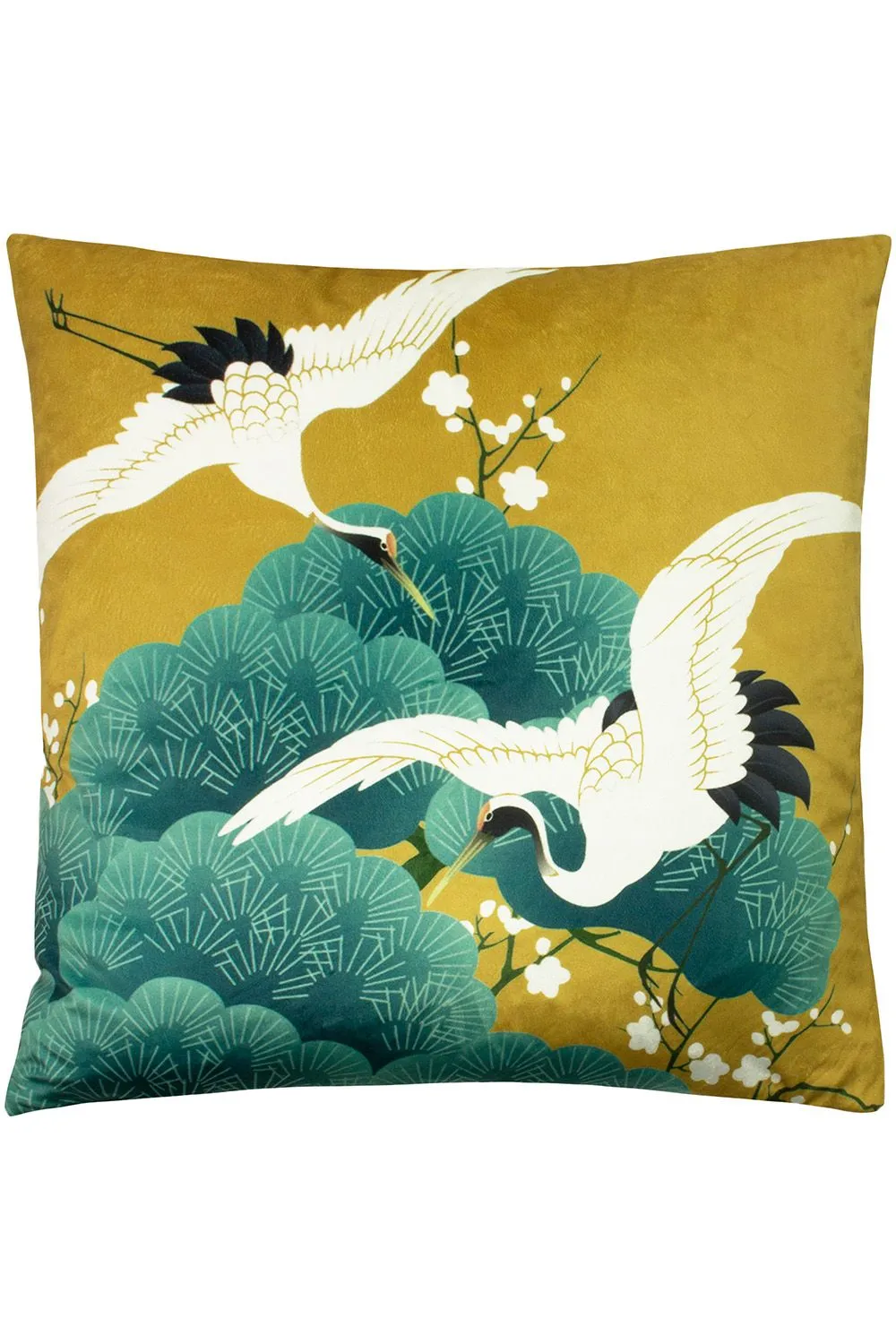Paoletti Kensho Crane Printed Cushion in Gold