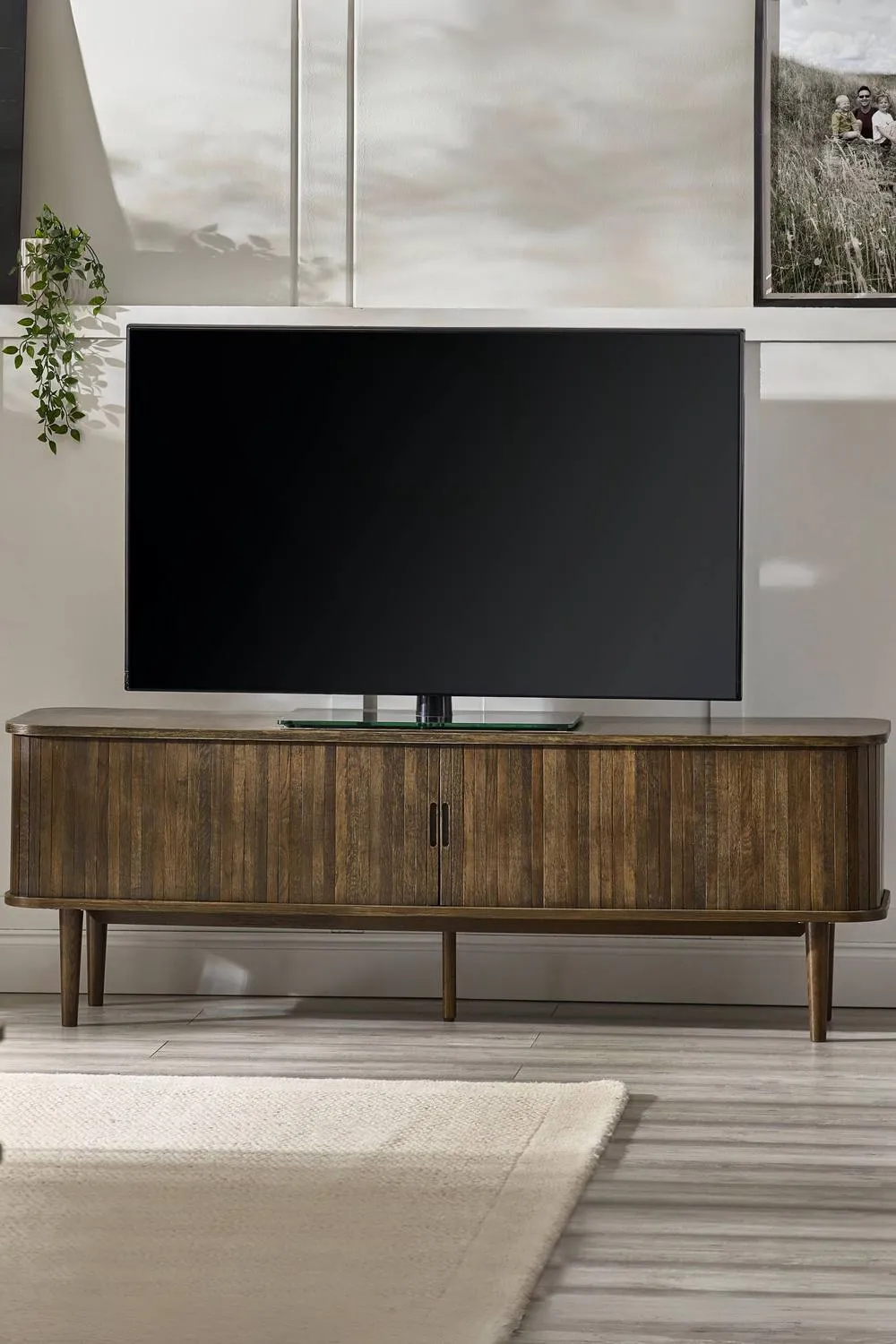 Julian Bowen Arya TV Cabinet with Sliding Door Storage in Dark Brown