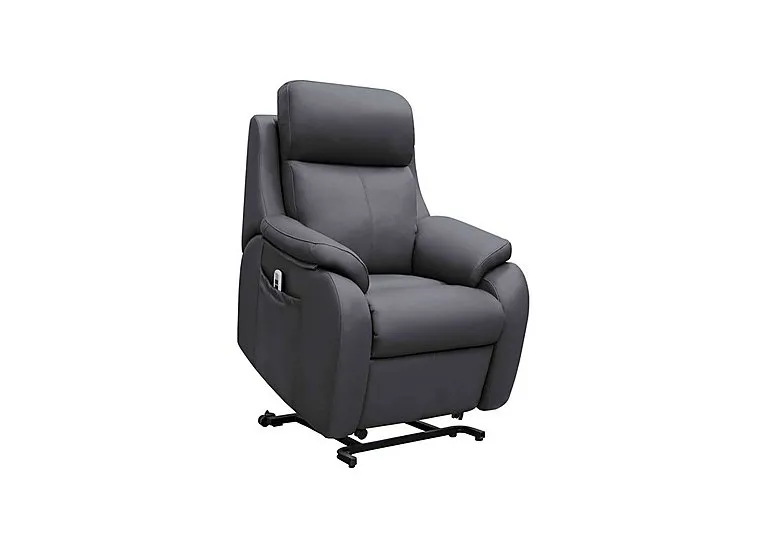 Kingsbury Small Leather Lift and Rise Chair - Cambridge Petrol Blue