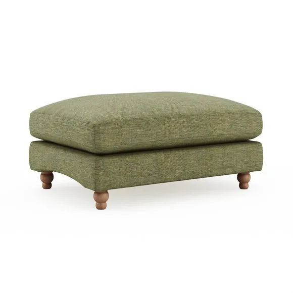 Martha Slub Faux Linen Footstool 3