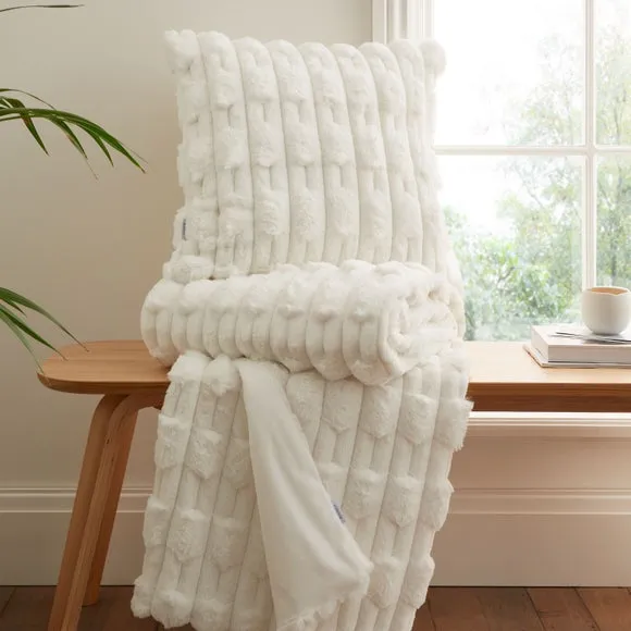 Bianca So Soft Carved Faux Fur Throw Blanket 150cm x 200cm 2