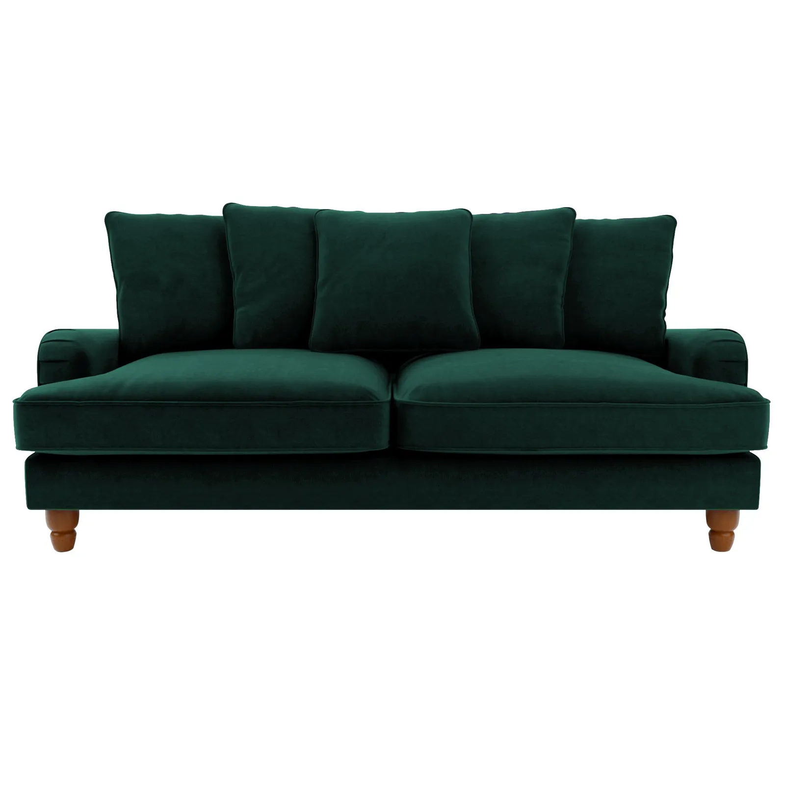 Beatrice Scatter Back Velvet 3 Seater Sofa Bed Green
