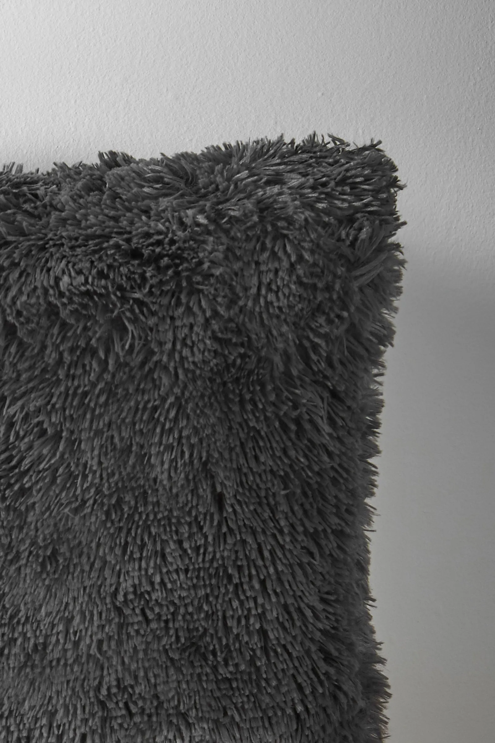 Catherine Lansfield 'Cuddly' Faux Fur Cushion in Charcoal 3