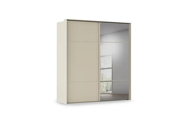 Haven 210cm 2 Door Slider Wardrobe with 1 Décor Door and 1 Mirror Door