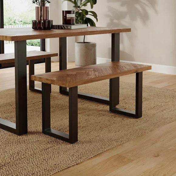 Shelton 4 Seater Dining Table with 2 Benches 4