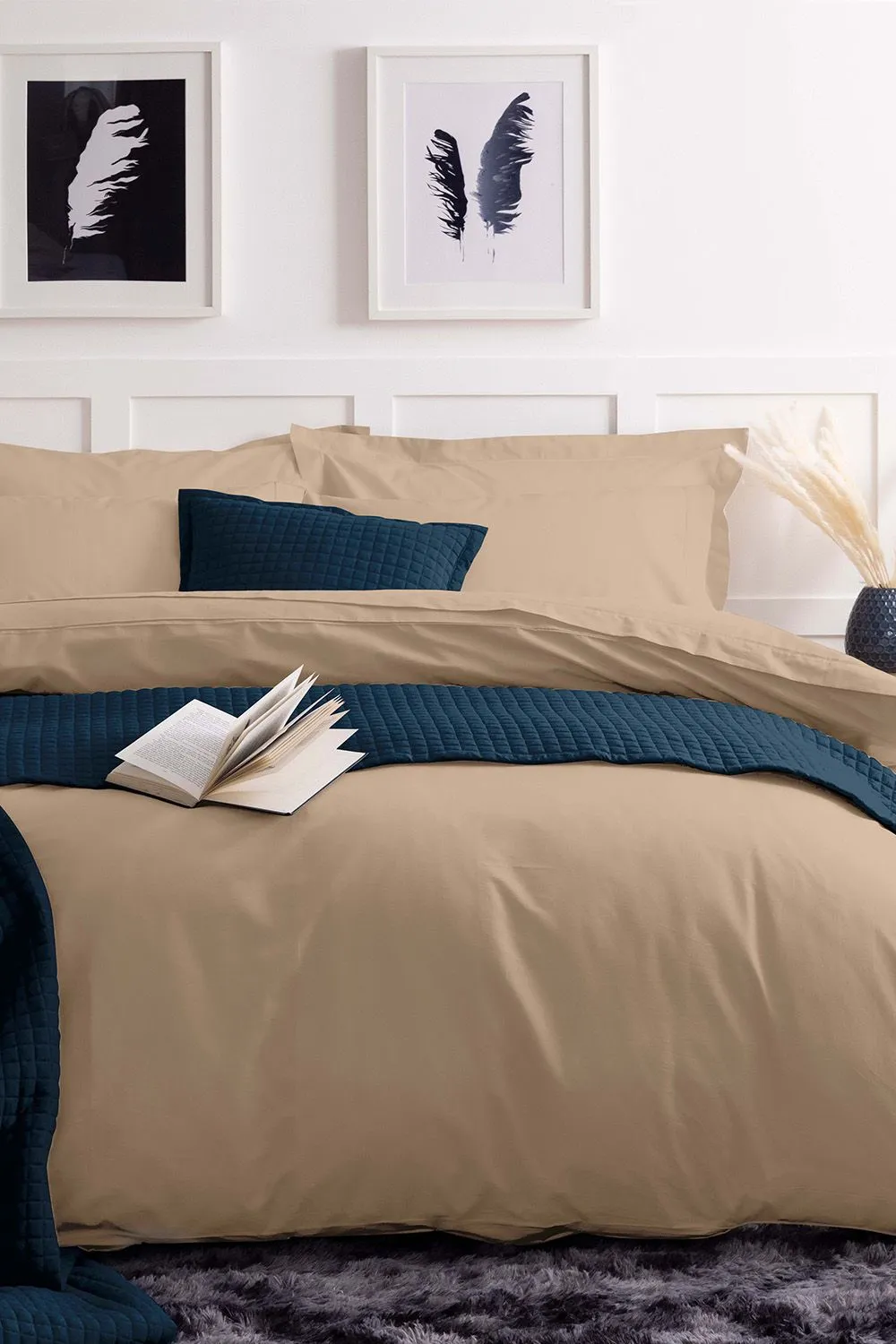 Belledorm Easy Care 200 Thread Count Cotton Polyester Percale Duvet Cover in Yellow 1