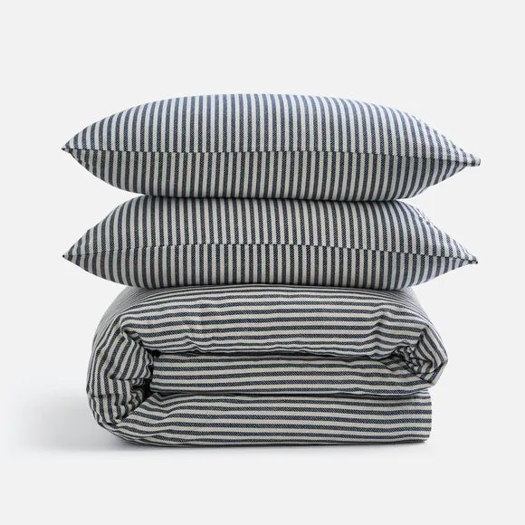 Camille Stripe 100% Brushed Cotton Duvet Cover & Pillowcase Set 5
