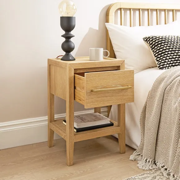 Holden 1 Drawer Bedside Table, Oak 2