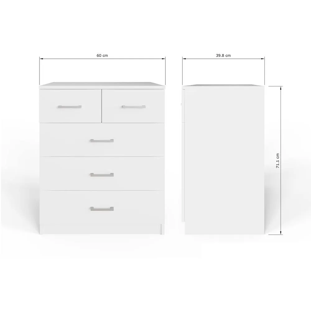 GFW Bailey 2+3 Drawer Chest in White 6