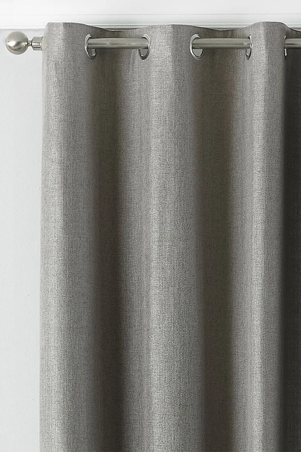 Paoletti Atlantic Twill Woven Eyelet Curtains in Grey 2
