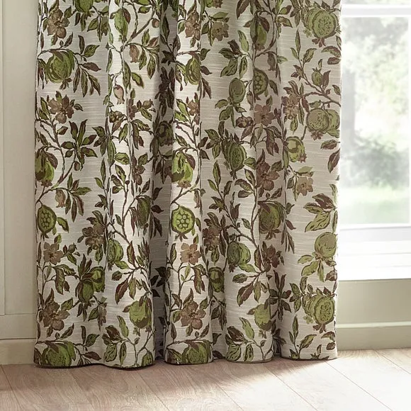 Pomegranate Green Pencil Pleat Curtains 5