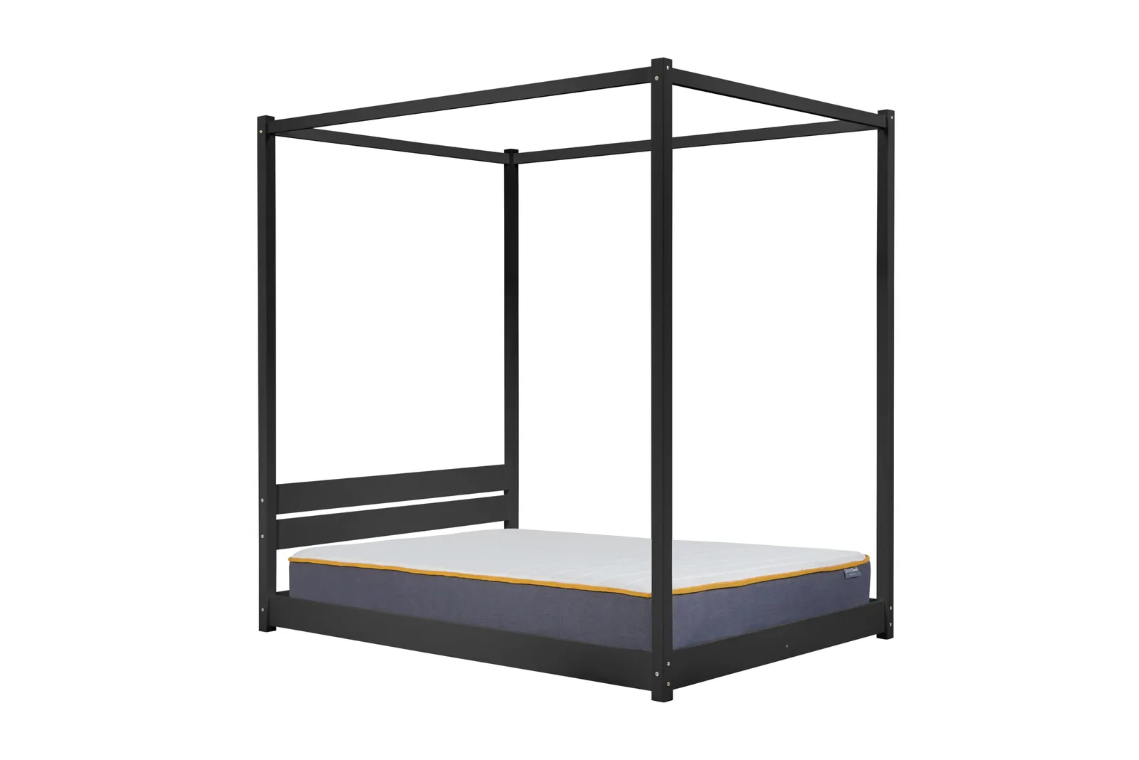 Birlea Four Poster Bed Frame Solid Wood 4 Poster Canopy Darwin in Black 4