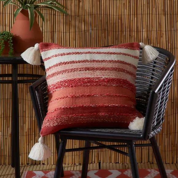 Grayson Outdoor Striped Square Filled Cushion 1