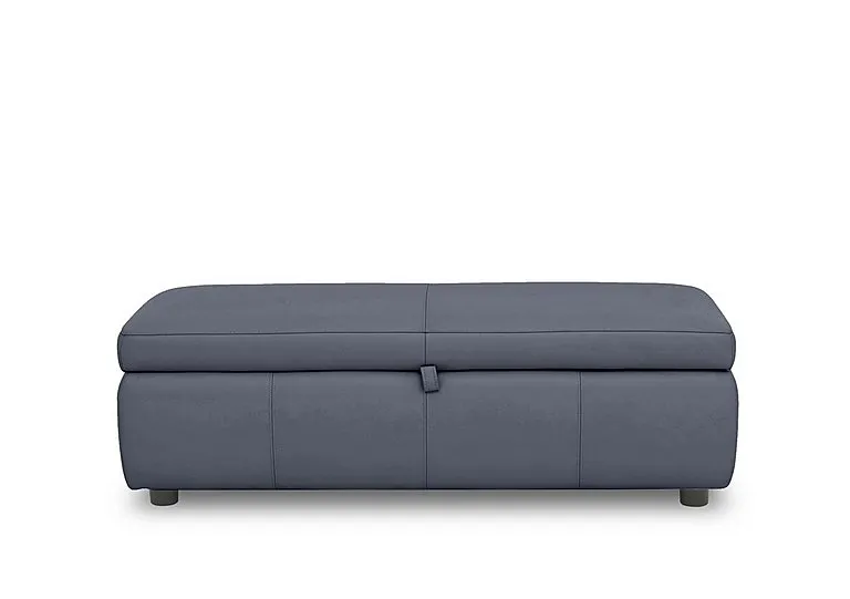 Tyrell 150cm Leather Blanket Box - BV Ocean Blue